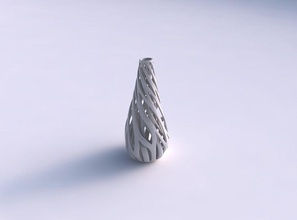 vase taper drop shape inner outer lines twisted tapered wavy house decor 3d print model - Mito3D