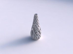 vase conique baisse de forme intérieure extérieure lignes tordues maison cône chute externe les tordu décor 3d print model - Mito3D