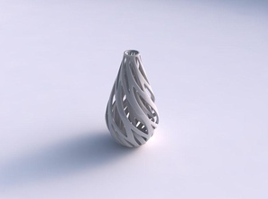 vase taper drop shape inner outer lines twisted house decor 3d print model - Mito3D
