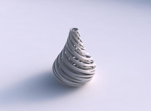 vase conique baisse de forme intérieure lignes extérieures très tordu 2 maison cône chute externe les décor 3d print model - Mito3D