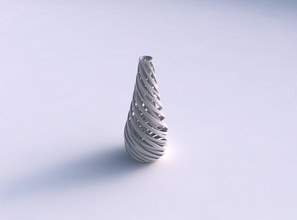 vase taper drop shape inner outer lines very twisted tapered house decor 3d print model - Mito3D