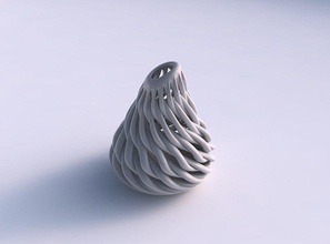 vase taper large twisted muscle structure streched top corner house decor 3d print model - Mito3D