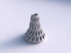 vase taper large twisted muscle structure streched house decor 3d print model - Mito3D