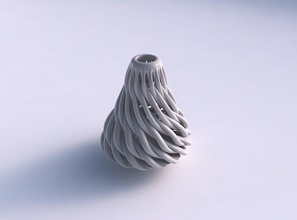 vaso afunilar ampla torcido músculo estrutura largo casa decoração 3d print model - Mito3D