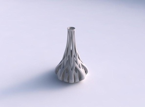 vaso cone fino entrelaçamento de linhas cônico 2 a casa slim decoração 3d print model - Mito3D