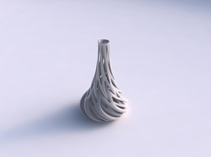 vase slim taper verschlingenden Linien verdrehte tapered-2 Haus Verflechtung twisted verjüngt werden 2 Dekor 3d print model - Mito3D