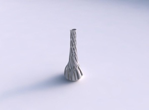 vaso afunilar fino entrelaçando linhas torcido cônico ondulado casa decoração 3d print model - Mito3D