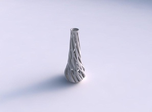 vase conique slim entrelacement des lignes torsadées maison cône les tordu décor 3d print model - Mito3D