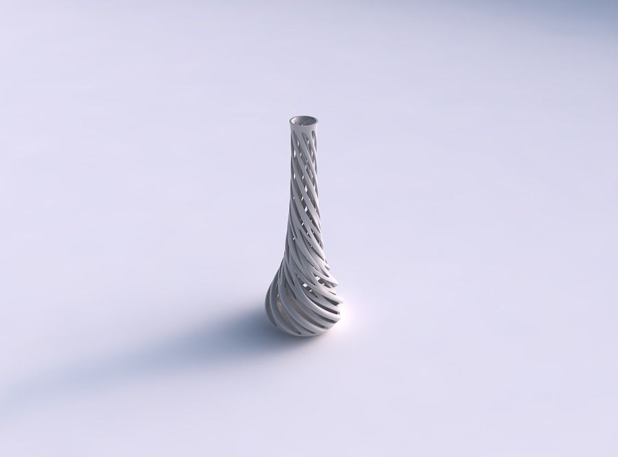 vase taper slim intertwining lines very twisted tapered house decor 3D print model - Mito3D