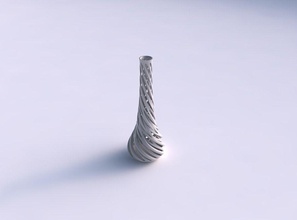 vaso cone fino entrelaçamento de linhas muito torcido cônico a casa slim torcida decoração 3d print model - Mito3D