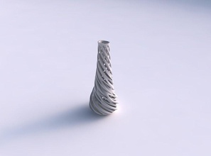 vaso afunilar fino entrelaçando linhas torcido ondulado casa decoração 3d print model - Mito3D