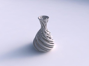 vaso cone apertou o pescoço entrelaçamento de linhas muito torcido cônico 2 a casa espremido torcida decoração 3d print model - Mito3D