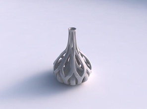 vase taper squeezed neck two layerd lattice tapered 2 house decor 3d print model - Mito3D