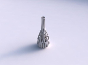vase taper squeezed neck two layerd lattice tapered house decor 3d print model - Mito3D