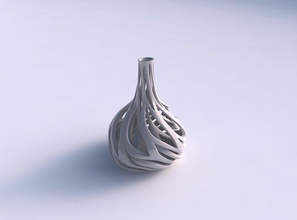 vaso cono spremuto collo due layerd reticolo twisted conico 2 ondulate casa il arredamento 3d print model - Mito3D