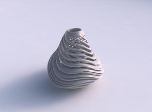 vaso cone torcida interior exterior linhas de muito torcido cônico 2 ondulado a casa decoração 3d print model - Mito3D
