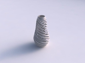 vase taper twisted inner outer lines very tapered house decor 3d print model - Mito3D