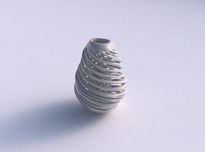 vase taper twisted outer lines wavy house decor 3d print model - Mito3D