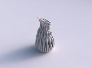 vase taper twisted muscle structure extruded top squeezed streched corner house decor 3d print model - Mito3D
