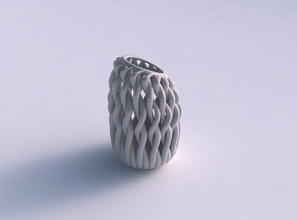 vase taper twisted muscle structure squeezed streched top corner house decor 3d print model - Mito3D