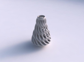 vase taper twisted muscle structure wide middle house decor 3d print model - Mito3D
