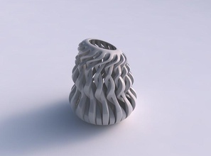 vase taper twisted sharp muscle structure squeezed streched top corner house decor 3d print model - Mito3D
