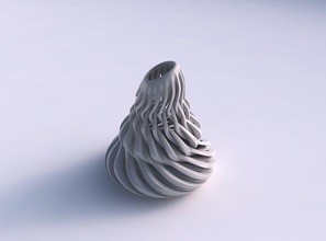 vase taper twisted sharp muscle structure streched top corner house decor 3d print model - Mito3D