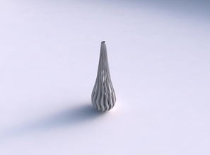 vase taper wavy beveled muscle structure long neck house decor 3d print model - Mito3D