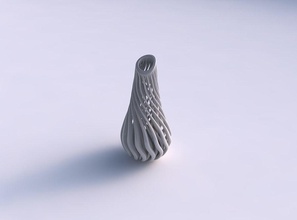 vaso afunilar ondulado chanfrado músculo estrutura cafetão casa decoração 3d print model - Mito3D