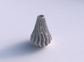 vase taper wavy beveled muscle structure squeezed house decor 3d print model - Mito3D