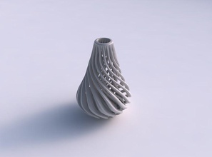 vazo incelmek dalgalı eğimli kas yapı bükülmüş sıkılmış ev dekor 3d print model - Mito3D