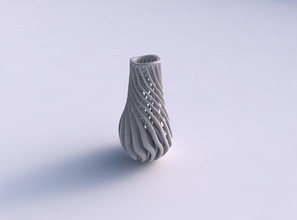 vase taper wavy beveled muscle structure top house decor 3d print model - Mito3D