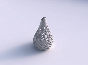 vase tapered slim smooth beveled cuts extruded top streched corner house decor 3d print model - Mito3D