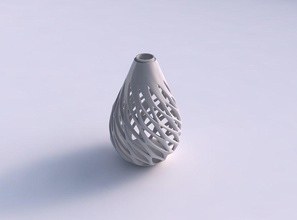 vase tapered slim smooth beveled cuts extruded top twisted squeezed house decor 3d print model - Mito3D