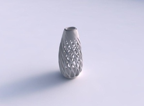 vase tapered slim smooth beveled cuts extruded top wavy house decor 3d print model - Mito3D