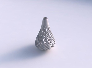 vase tapered slim smooth beveled cuts extruded top wide middle house decor 3d print model - Mito3D