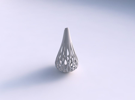 vaso cônico suave chanfrado cortes extrudado longo casa decoração 3d print model - Mito3D