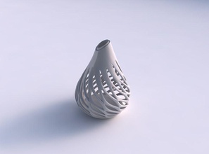 vase tapered smooth beveled cuts extruded top streched corner house decor 3d print model - Mito3D