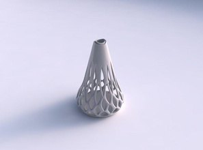 vaso cônico liso chanfrado cortes extrudados superior streched a casa suave topo decoração 3d print model - Mito3D