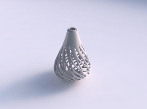 vase tapered smooth beveled cuts extruded wide middle house decor 3d print model - Mito3D