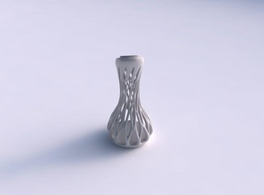 vase tapered squeezed smooth beveled cuts extruded eccentric house decor 3d print model - Mito3D