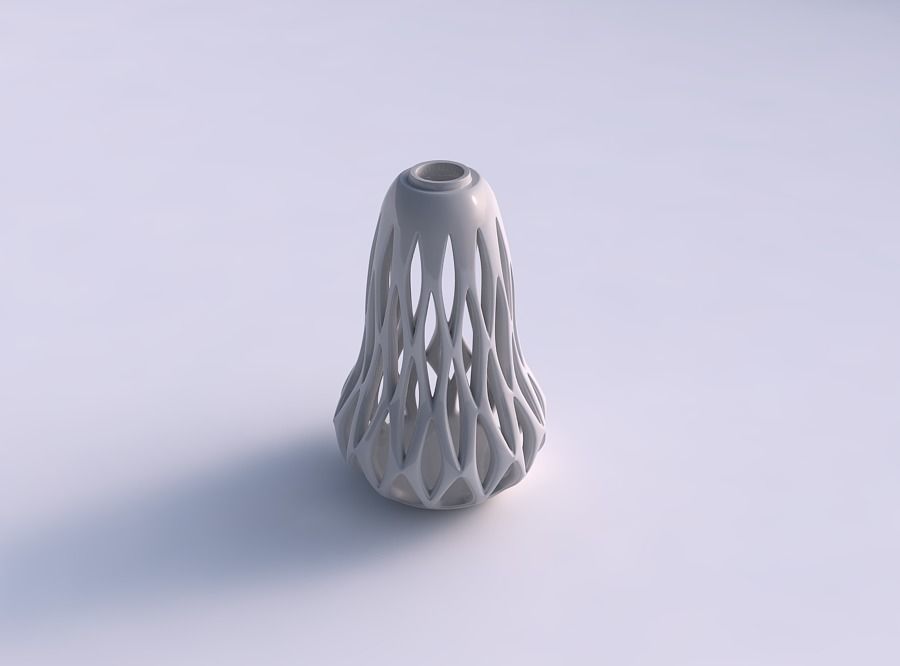 vase tapered squeezed smooth beveled cuts extruded top house decor 3D print model - Mito3D