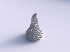 vase tapered squeezed smooth beveled cuts extruded top streched corner house decor 3d print model - Mito3D