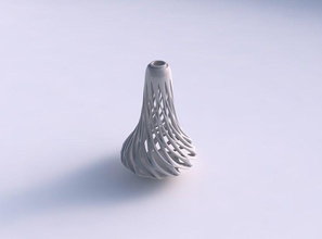 vase tapered squeezed smooth beveled cuts extruded top wide middle house decor 3d print model - Mito3D