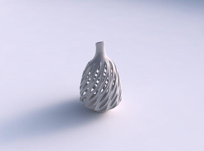 vaso cônico torcida suave cortes extrudados bordas de alta long neck top a casa pescoço longo topo decoração 3d print model - Mito3D
