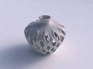 vaso conico twisted liscia tagli estrusi bordi collo alto spremuto casa il a che liscio i estruso alta arredamento 3d print model - Mito3D