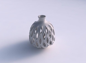 vase tapered twisted smooth cuts extruded edges high neck wide middle house decor 3d print model - Mito3D