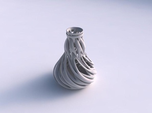 vase mit dick verschlingenden Linien verdrehte tapered-2 Haus Verflechtung twisted verjüngt werden 2 Dekor 3d print model - Mito3D