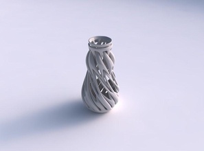 vase dick verflechtung linien verdrehte haus dekor 3d print model - Mito3D