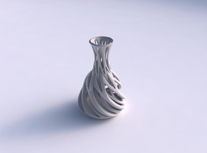 vase thin neck intertwining lines twisted tapered 2 house decor 3d print model - Mito3D